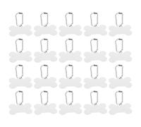 GANAZONO 20 pezzi Targhette per Cani in Alluminio Forma di Osso Medagliette Vuote per Sublimazione con Incisione Personalizzabile di Ciondoli Anti-smarrimento per Cani Gatti e Cuccioli