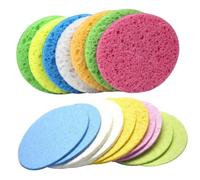 GANAZONO 25pezzi Spugnetta in Cellulosa Naturale per Pulizia Viso Dischetti di Spugna per Struccante e Detergente Riutilizzabile e Portatile Colore Casuale