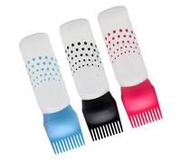 GANAZONO 3 pezzi Bottiglie per Tintura Capelli con Pettine Integrato Contenitori Ricaricabili Antiscivolo Perdite per Parrucchieri Blu Rosa Nero