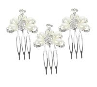 GANAZONO 3 pezzi Pettine Capelli Sposa con Strass e Perle Eleganti Accessori Capelli Matrimonio Raffinati Pettini Laterali Flessibili per Acconciature Stabili Tirare
