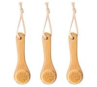 GANAZONO 3 Pezzi Spazzola Pulizia Viso in Legno Naturale con Setole Morbide per Esfoliazione e Massaggio Delicato per Ragazze e Donne Rimuove Tracce di Trucco e Cellule Morte