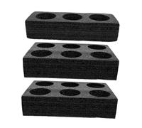 GANAZONO 3 Pezzi Supporto per Bicchieri da Bevande Vassoio Portabicchieri Nero con e Multipli Portabicchieri Takeaway Antigoccia per Tè e Bevande da Asporto per Picnic e