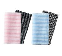 GANAZONO 4 pezzi Asciugamani Doccia Esfolianti in Morbidi e Assorbenti per Casa Design Righe per Collo Spalle e Piedi Leggeri e Traspiranti per Bagno