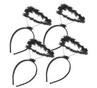 GANAZONO 4 Pezzi Cerchietti Angeli Nero per Cosplay Feste Performance Costume Accessorio Decorazione Ruolo