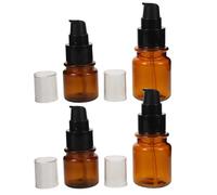 GANAZONO 4 pezzi Contenitori da Viaggio con Pompa Ricaricabili e Bottiglie Vuote Ambrate per Emulsioni Lozioni Cosmetici Compatti per Skincare e Capelli