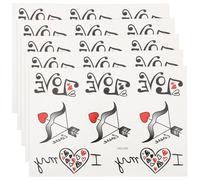 GANAZONO 5 Adesivi Tatuaggi Temporanei a Forma di Cuore per San Autoadesivi Decorativi per Corpo e Viso Set da 5 Pezzi 16X17 CM per Feste Appuntamenti e Discoteche