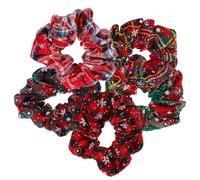 GANAZONO 5 Pezzi Elastici per Capelli Natalizi con Fiocchi di Fasce Morbide e Flessibili in Vari Colori Accessori per Acconciature Festive e Regali per Bambine e Feste di Natale