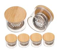 GANAZONO 6 Pezzi Nail Dappen Dish in Thickened Glass With Stainless Steel Mesh Crystal Manicure Brush Cleaner Cups For Gel Polish Mixing And Nail Art Tool Washing