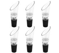 GANAZONO 6 Pezzi Versatori per Bottiglia di Vino in Inossidabile Nero Beccuccio Versatore per Vino Compatibile con Collo Standard Design per Aerazione e Versata Pulita per Feste Bar e Uso