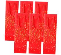 GANAZONO 6pezzi Borse Per Bottiglie Di Vino Cartone Da Sacchetti Resistenti Con Manici Per Regali e Trasporti Per Eventi e Occasioni Speciali