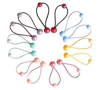GANAZONO 7paia Fasce Per Elastiche Con Palline Colorate Per Bambine Accessori Per Acconciature Per Feste e Occasioni Speciali Morbide e Sicure Per La