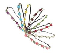GANAZONO 8 Pezzi Fasce per Capelli con Fiori di Rosa Elastiche da Donna Coroncine Floreali Boho Regolabili per Sposa Damigelle Festival e Matrimonio in Spiaggia