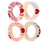 GANAZONO Anelli Elastici per Chioma 4 Pezzi, Fasce Larghe senza Segni, Decorazione Chioma da Donna per Cerimonie, Matrimoni e Uso Quotidiano Colore Casuale Stili multipli
