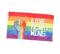 GANAZONO Bandiera Multicolore Esterna con Pugno e Scritta Vittoria Resistent Sole Vento Banner Pride in Poliestere per Giardino e Spazi Esterni