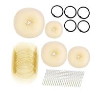 GANAZONO Capelli Donna con Donut Bun Maker in Spugna Beige Accessori Leggeri e Morbidi per Acconciature Chignon e Raccolti Eleganti per Matrimoni e Uso Quotidiano