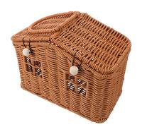 GANAZONO Cestino da Picnic in Vimini Intrecciato a Mano Forma Casa con Manico, Piccolo Cesto Decorativo per Matrimonio e Bomboniere, Accessorio Portatile per Feste e Picnic all’Aperto