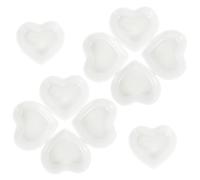 GANAZONO Ciotola a Forma di Cuore in Ceramica Bianca 10 Pezzi per Salse Riutilizzabile