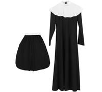 GANAZONO Costume da Suora per Donna in Spandex Nero Esperienza Confortevole e Look Accattivante Leggero e Facile da Indossare e Accessori per Foto per Halloween