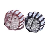 GANAZONO Cuffie per Parrucche in Pizzo a Rete Traspirante Set da 2 Pezzi Nero e Marrone Scuro, Cappucci a Cupola Elastici per Fabbricazione Parrucche Stagione Calda e Cura Chioma Quotidiana
