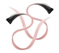 GANAZONO Extension Chioma Clip Rosa Sfumata 2 Pezzi, Ciocche Sintetiche Lisce, senza Colla Né Calore, per Feste e Uso Quotidiano, Accessori per Chioma Bambine e Donne