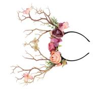 GANAZONO Fascia per Capelli con Rami e Fiori Artificiali Realistici Decorazione Duratura per Donna Accessorio Fotografico e Costume Vari Stili Naturali