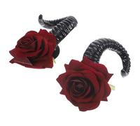 GANAZONO Fermagli per Chioma Donna in Lino Cotone Corna di Pecora Stile Gothic Lolita, Accessori per Party Halloween e Shooting