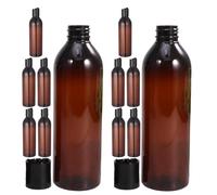 GANAZONO Flaconi da Viaggio per Shampoo 250 Ml con Tappo a Pressione, Set da 12 Bottiglie Vuote Marroni Riutilizzabili Anti-perdita per Lozioni e Cosmetici, Contenitori Portatili