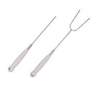 GANAZONO Forchette per Barbecue Telescopiche Manico Ergonomico in Acciaio Inossidabile 2 Pezzi Facili da Pulire per Barbecue All'aperto