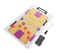 GANAZONO Lavagna Basket Doppia Faccia in PVC Portablocco Cancellabile Secco per Allenatori e Partite Strumento Didattico Strategico Sportivo Colore Casuale