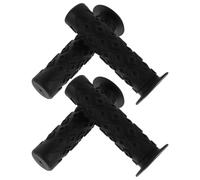 GANAZONO Manopole per Manubrio Bici Antiscivolo 4 Pezzi in Plastica Nera Coprimanopole per Mountain Bike e Scooter Bloccaggio Accessori per Ciclismo da Strada e off-Road