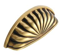 GANAZONO Ottone Maniglia a Conchiglia Interasse 76 MM, per Mobili | Stile Elegante e Semplice, Presa Comoda e Sicura, Facile da Installare, Finitura Moka Rame