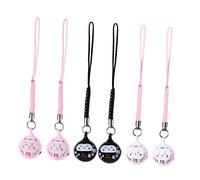 GANAZONO Pendenti Gatto della Fortuna in Rame con Campanellino per Cellulare e Borsa Decorazioni Leggere e Resistenti Adatti Telefono e Zaino Colori Vari Rosa Bianco e Nero