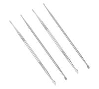 GANAZONO Penna per Scultura Unghie a Doppia Testa in Metallo 4 Pezzi Strumenti per Modellazione Gel Nail Art Utensili Fai da Te per Disegno e Intaglio Professionale