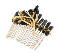 GANAZONO Pettine Cristallo Artigianale Con Design Ramo Lega Accessorio Elegante Per Sposa e Occasioni Speciali Realizzato Cristallo Naturale Per Tocco Di