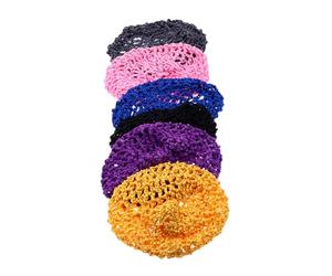 GANAZONO Rete per Chioma Femminile all Uncinetto 6 Pezzi Colore Assortito, Pieghevole e Facile da Trasportare, come Accessorio Notte o Danza Colore Casuale