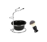 GANAZONO Set da Barba Uomo con Portapennello in Plastica e Ciotola da Barba Antiscivolo Supporto per Pennello da Rasatura con Base Stabile per Bagno Organizzato Colore Colore Casuale