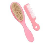 GANAZONO Spazzola per Chioma Massaggio Scrubber per Doccia Setole Morbide per Pulizia Profonda e Rilassante per Neonati e Ragazzi 2 Pz Rosa in Legno e Lana