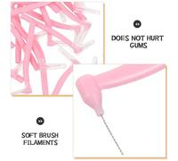 GANAZONO Spazzolini Interdentali a Forma di l Biodegradabili 30 Pezzi Mini Spazzolino Dentale Angolato Setole Morbide per Pulizia Precisa degli Spazi Stretti per Igiene Orale e Viaggi