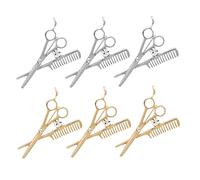 GANAZONO Spille Da Barbiere e Distintivi in Lega Decorativi, Set Da 8 Pezzi Design Forbici e Pettine, Accessori Leggeri Per Abbigliamento Da Parrucchiere e Uso Quotidiano