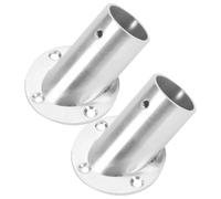 GANAZONO Supporto per Asta Angolare a 90° in Acciaio Inox 201, 2 Pezzi | Angoliera Bagno Supporto per Asta per Doccia, Montaggio Facile, Fissaggio Saldo a Parete per Asta Armadio e Tenda