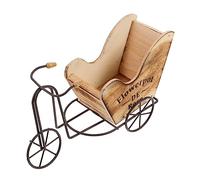 GANAZONO Supporto per Piante da Bicicletta in Ferro Vintage, Porta Piante a Triciclo per Decorazione da Tavolo, Espositore Fiori in Ferro Base in Legno, Adatto per Soggiorno, Ingresso e Patio