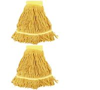 GANAZONO Testine di Ricambio per Scopa Mop Industriale 2 Pezzi in Cotone e Poliestere Resistenti e Facili da Sostituire per Pulizia Professionale Pavimenti