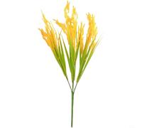 GANCEI 44 cm giallo plastica riso pianta steli artificiale erba finta realistica risaia decorazione per casa ufficio tavolo centrotavola fotografia 10 pezzi
