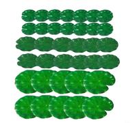 GANCEI Confezione da 36 foglie di loto artificiali galleggianti con design realistico, dimensioni 10 cm, 14,5 cm e 18 cm, per laghetti, vasche koi, acquari e decorazioni da giardino all'aperto