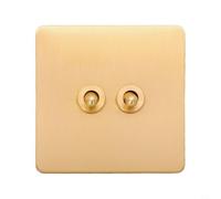 GANCEI Interruttore a levetta a bilanciere a 1/2 vie retrò in ottone con leva 86 tipo 86, per interruttore elettrico da parete di controllo 86 x 86 x 37 mm (2 gang)