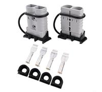 GANCEI Kit connettore di alimentazione a connessione rapida per batteria 350A per stile Anderson, 12 V-36 V CC, 2/0 AWG, stivale in gomma IP67, alloggiamento per PC
