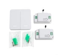 GANCEI Kit interruttore della luce wireless, telecomando a 2 bande con 2 ricevitori, 433 MHz RF, nessun cablaggio necessario per casa, garage, corridoio
