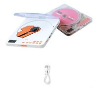GANCEI Lettore CD portatile con trasmettitore audio wireless, jack da 35 mm, batteria da 2000 mAh per schede TF e dischi MP3, per imparare a casa e in viaggio (bianco)