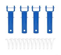 GANCEI Manico di ricambio per aspirapolvere per piscina, con clip a V e perni, connettore in plastica per asta telescopica, aspiratori e spazzole per la pulizia della piscina (4 maniglie + 12 clip a V
