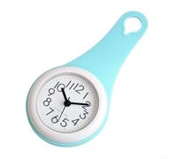 GANCEI Orologio da parete, impermeabile, per bagno, doccia, piccolo, silenzioso, senza ticchettio, con corpo in resina a prova di umidità e polvere, cinturino da appendere (ciano)